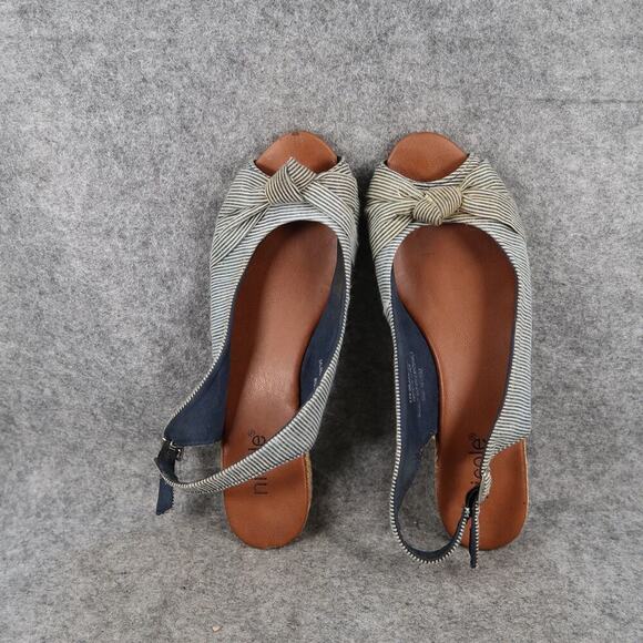 Nicole Shoes Womens 8.5 Sandals Slingback Peep Toe Orlando Wide Buckle Knot - Picture 5 of 12